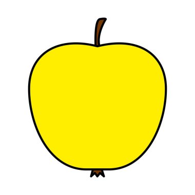 Elma. Beyaz arkaplanda izole edilmiş vektör illüstrasyonu.