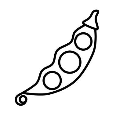 Bezelye. Karalama biçiminde el çizimi vektör çizimi, beyaz arkaplanda izole edilmiş.