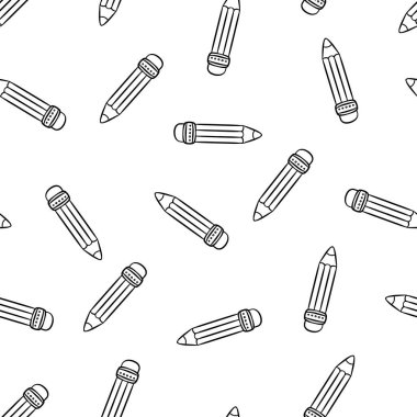 Kalemlerle kusursuz desen. Beyaz arkaplanda karalama biçiminde el çizimi vektör çizimi.