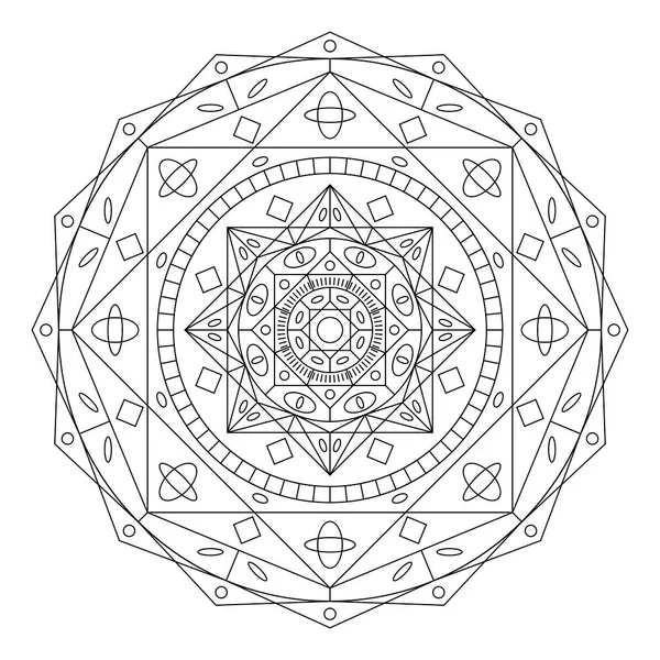 Patrón Circular Forma Mandala Adorno Decorativo Estilo Étnico Oriental Libro — Archivo Imágenes Vectoriales