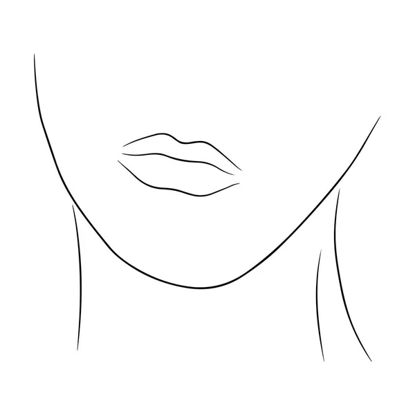 Contorno Facial Uma Mulher Ilustração Vetorial Desenhada Mão Estilo Arte — Vetor de Stock