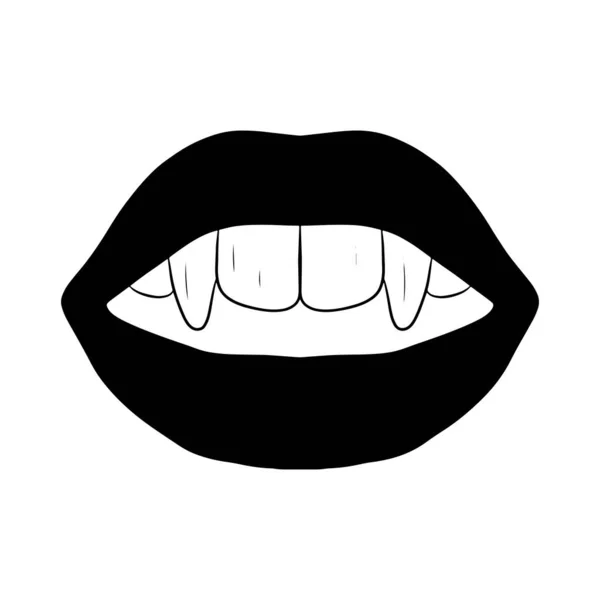 Des Lèvres Femme Gothique Illustration Vectorielle Dessinée Main Isolée Sur — Image vectorielle