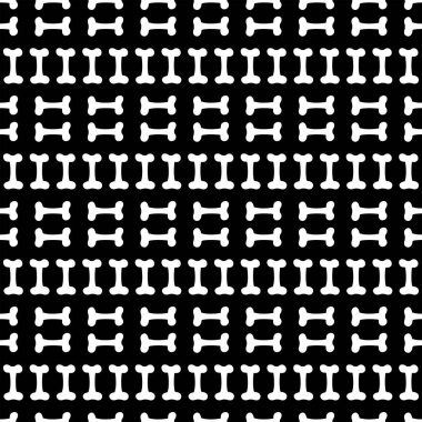 Kemiklerle kusursuz desen. Siyah arkaplanda vektör illüstrasyonu.