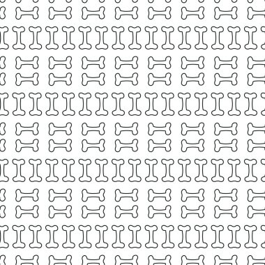 Kemiklerle kusursuz desen. Beyaz arkaplanda vektör illüstrasyonu.