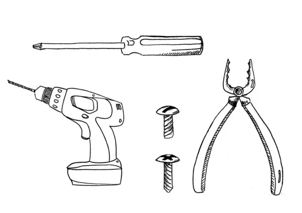 Set Vitage Attrezzature Meccaniche — Foto Stock