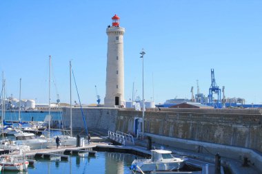Sete, Akdeniz'de bir sahil beldesi ve tekil ada Liman ve Deniz Feneri Saint Louis, languedoc Rousillon Venedik, Fransa adlandırılır