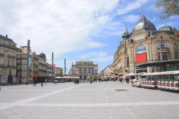 Place Comédie Montpellier Son Opéra Fontaine Des Trois Grâces France — Photo