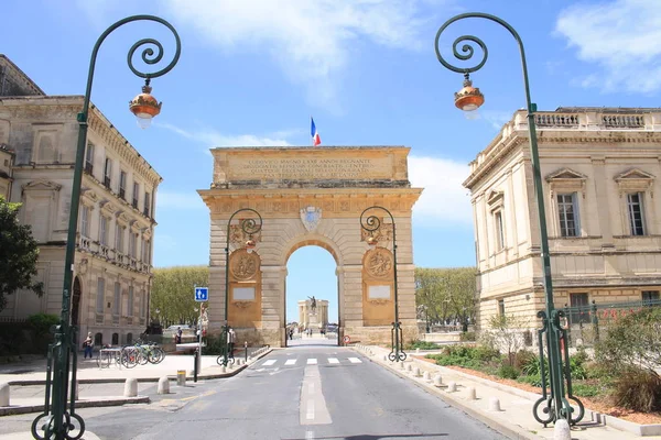 Arco Triunfal Montpellier Uma Cópia Dos Portões Paris França — Fotografia de Stock