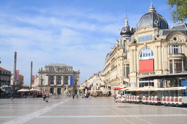 Комедийная Площадь Монпелье Опера Три Фасада Франция — стоковое фото