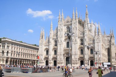 Muhteşem Milano Katedrali, Duomo di Milano, Square Piazza Duomo, İtalya dünyanın en büyük Gotik katedrali