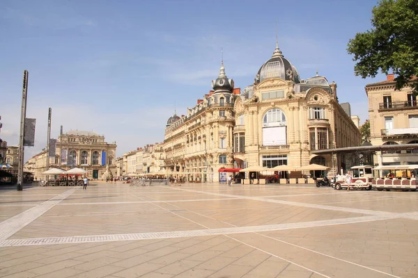 Place Comédie Montpellier Son Opéra Fontaine Des Trois Grâces France — Photo