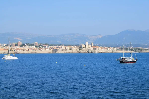 Panoramautsikt Över Den Gamla Befästa Staden Antibes Frankrike — Stockfoto