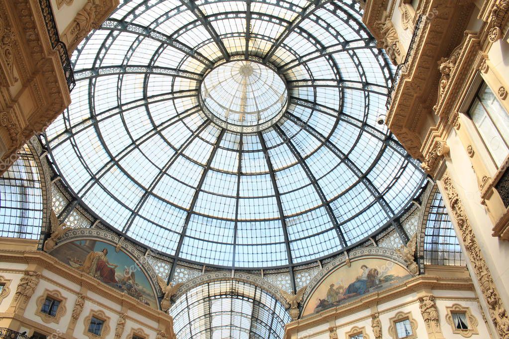The Galleria Vittorio Emanuele II, the Italy's oldest active shopping mall and a major landmark of Milan