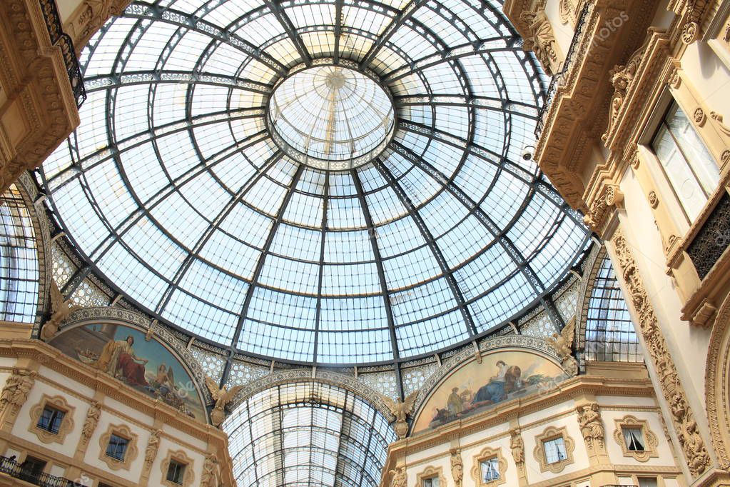 The Galleria Vittorio Emanuele II, the Italy's oldest active shopping mall and a major landmark of Milan