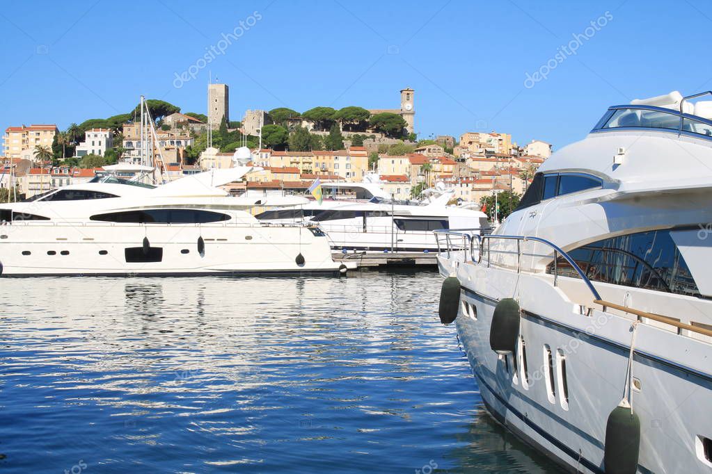 The Old city and harbor of Cannes, French Riviera, France