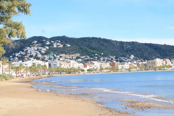 Пляж Розес Средиземноморский Городок Расположенный Коста Браве Каталонии Испания — стоковое фото