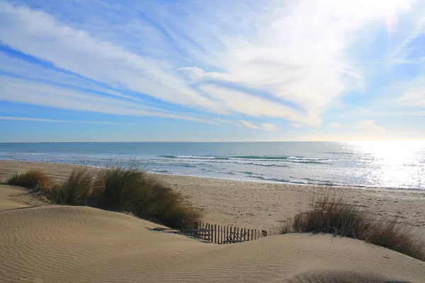 Playa Natural Salvaje Con Una Hermosa Vasta Zona Dunas Región — Foto de Stock