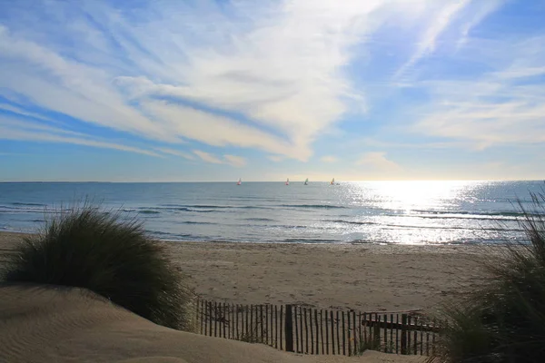 Plage Naturelle Sauvage Avec Une Belle Vaste Zone Dunes Région — Photo