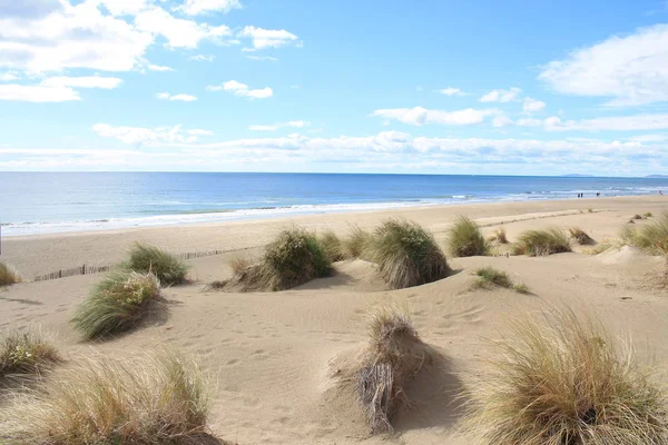 Plage Naturelle Sauvage Avec Une Belle Vaste Zone Dunes Région Images De Stock Libres De Droits