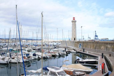 Sete, Akdeniz'de bir sahil beldesi ve tekil ada Liman ve Deniz Feneri Saint Louis, languedoc Rousillon Venedik, Fransa adlandırılır