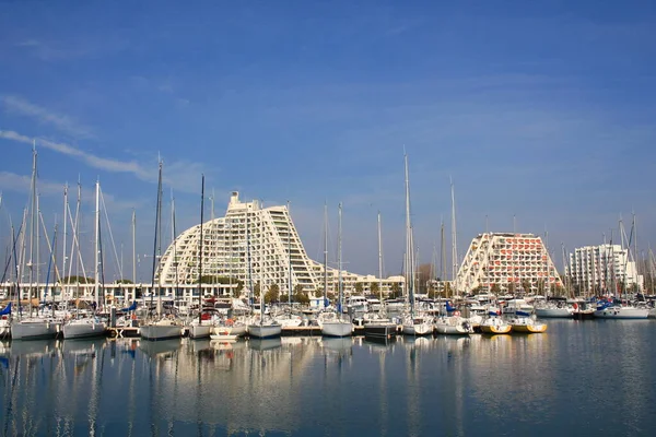 Der Yachthafen Grande Motte Herault Ein Badeort Der Küste Des — Stockfoto