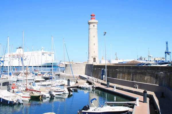 Port Latarnia Morska Saint Louis Sete Nadmorskim Kurorcie Pojedynczej Wyspie — Zdjęcie stockowe