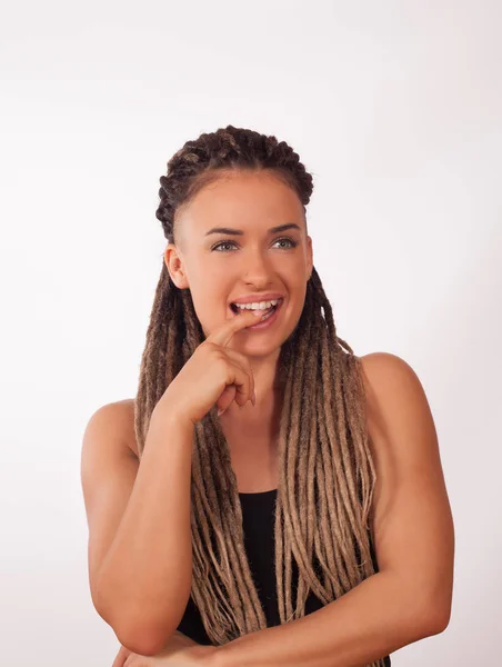 Portrait of a girl with African braids — Stock Image Portrait of a girl with African braids Stock Picture
