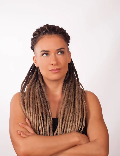 Portrait of a girl with African braids — Stock Image Portrait of a girl with African braids Stock Photo