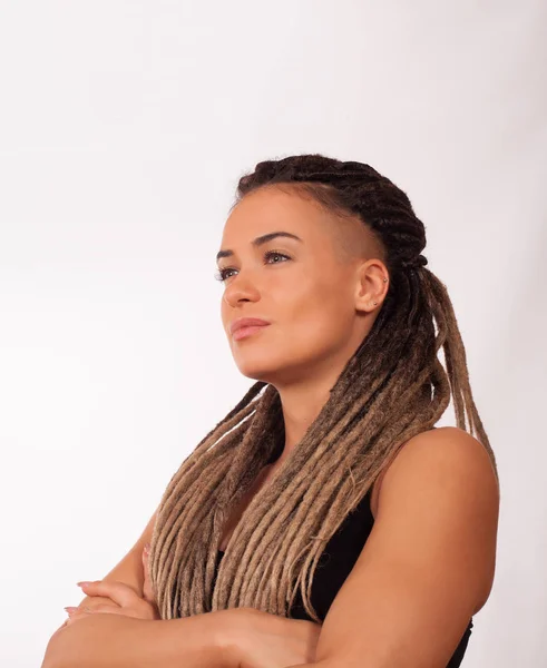 Portrait of a girl with African braids — Stock Image Portrait of a girl with African braids Stock Image