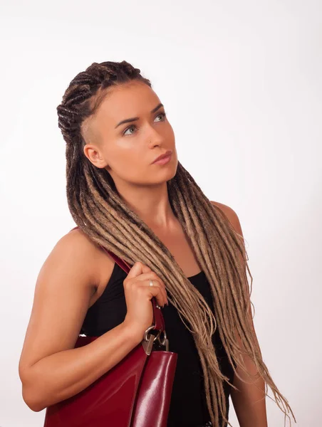 Portrait of a girl with African braids — Stock Image Portrait of a girl with African braids Royalty Free Stock Photos