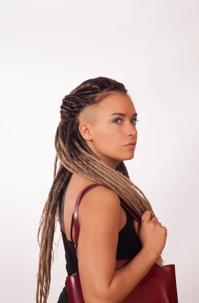 Portrait of a girl with African braids — Stock Image Portrait of a girl with African braids Stock Picture