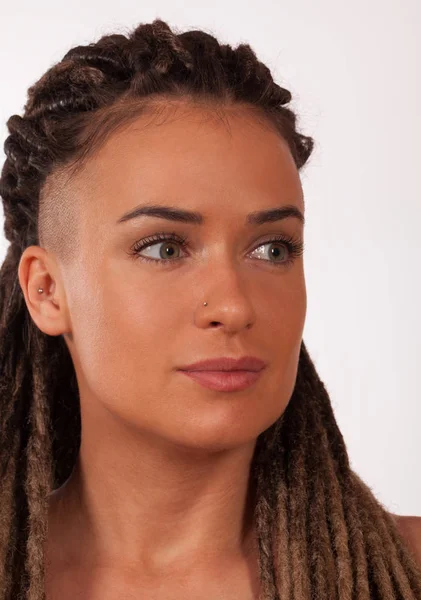 Portrait of a girl with African braids — Stock Image Portrait of a girl with African braids Stock Photo