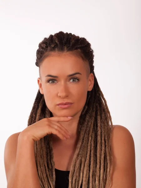 Portrait of a girl with African braids — Stock Image Portrait of a girl with African braids Stock Photo