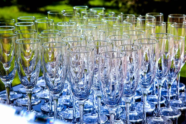 Vasos Vacíos Destacan Aire Libre Decoración Boda Sirviendo Para Evento —  Fotos de Stock