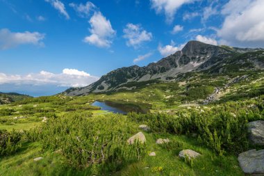 Muratov Tepesi ve Dağ Nehri, Pirin Dağı, Bulgaristan.