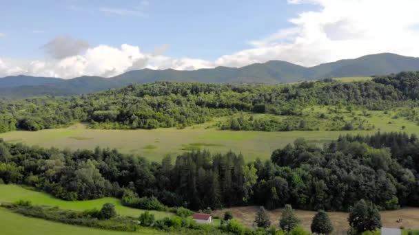 Luftbild Der Landwirtschaft Feld Bei Sonnenuntergang Ländlichen Bulgarien — Stockvideo