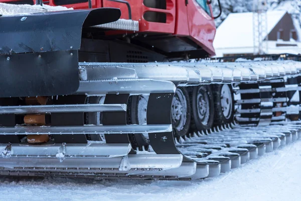 Машина Подготовки Лыжных Трасс Снегу — стоковое фото