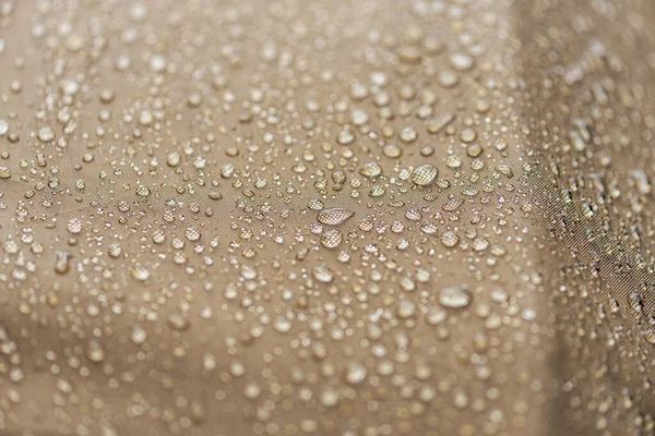 Капли Дождя Вода Водонепроницаемой Ткани Крупным Планом Палатка Каплями Дождя — стоковое фото