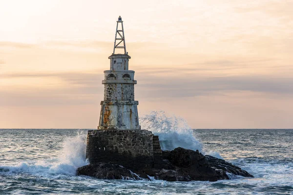 Lever Soleil Phare Ahtopol Bulgarie Été — Photo