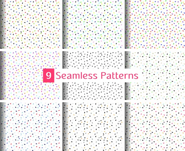 Set Nine Vector Semicircles Patterns Many Colors White Background Confetti — стоковий вектор