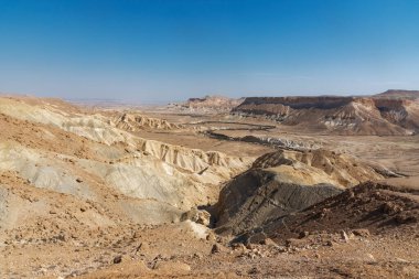Güzel Renkli Çöl Kum Manzarası İsrail Negev Çölü Sede Boker
