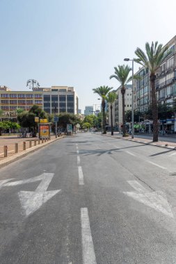Yom Kippur sırasında merkez Tel Aviv şehrinin boş yolları