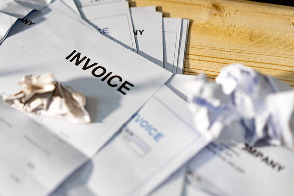 The invoice on the table