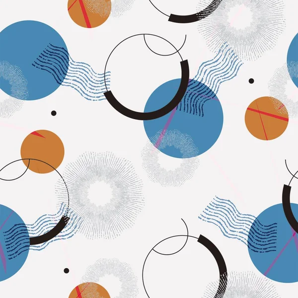 Vektör soyut geometrik ve fırça şekilleri kusursuz tekrarlama kalıpları. asgari resim baskısı.