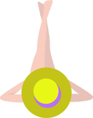 Vektör el çizimi yaz bikinili kız düz tasarım grafiksel kaynak