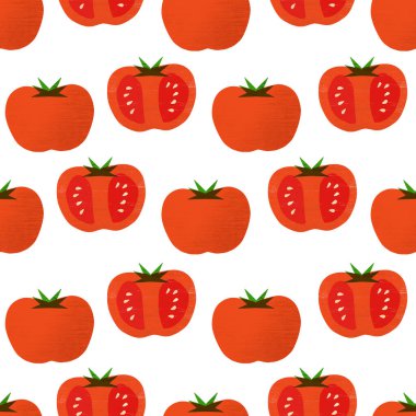El yapımı domates çizimi kusursuz tekrarlama deseni 