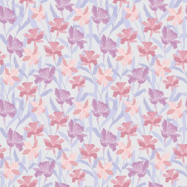 modern stil pastel renk çiçek pürüzsüz desen