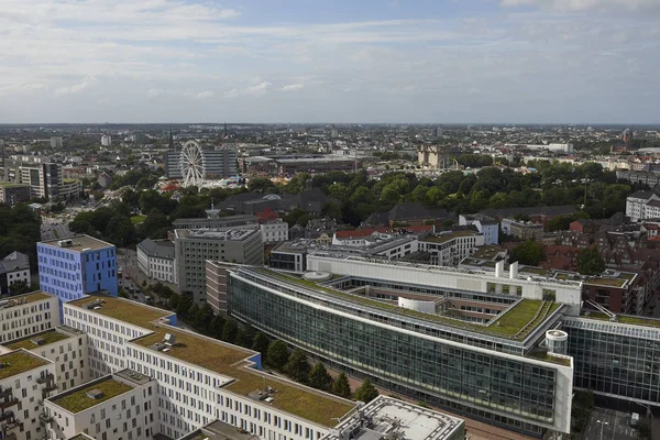 Luchtfoto Van Hamburg City Duitsland Een Zonnige Dag — Stockfoto
