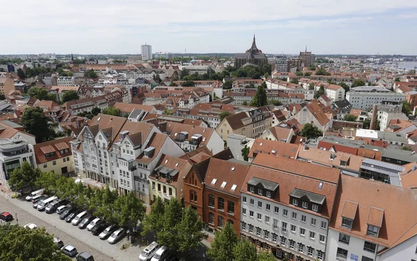 Vista Aérea Ciudad Rostock Alemania Día Soleado — Foto de Stock