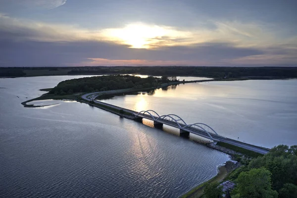 Flygvy över Munkholms bron, Danmark — Stockfoto